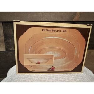 Indiana Glass Serving Dish Recollection Crystal Madrid Pattern 10 Inch VTG